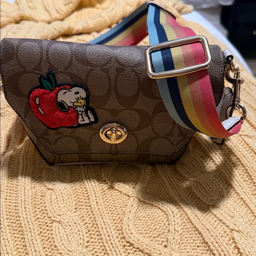 Coach Brown Crossbody Bag with Snoopy Patch - Picture 7 of 7